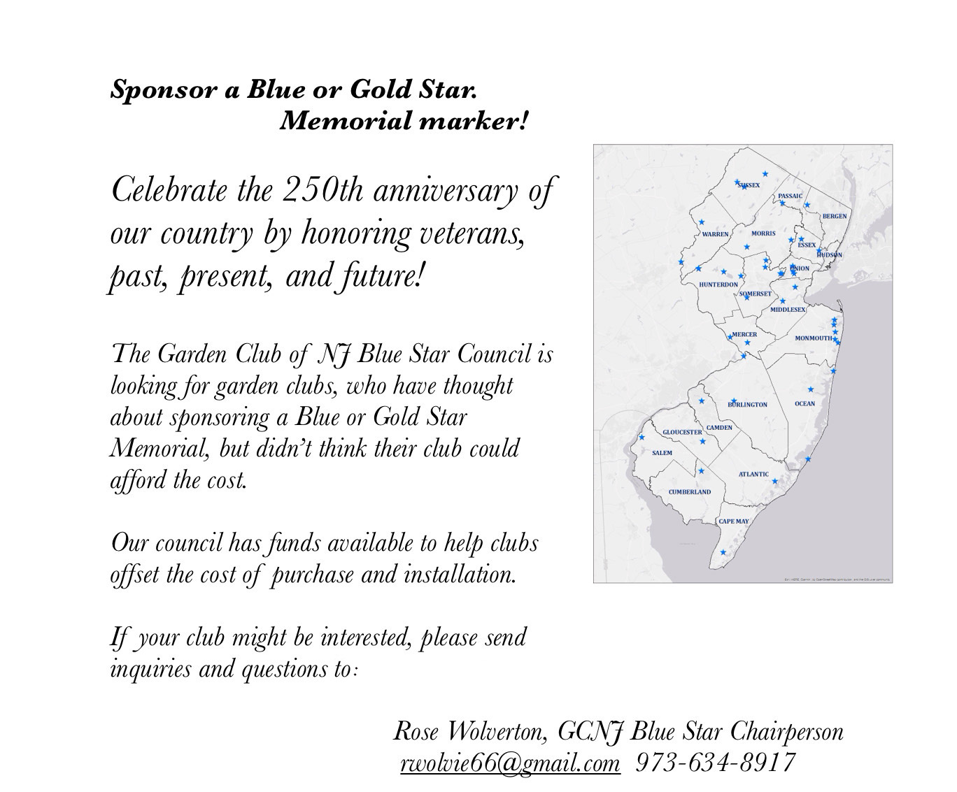 Blue Star Memorial Markers information